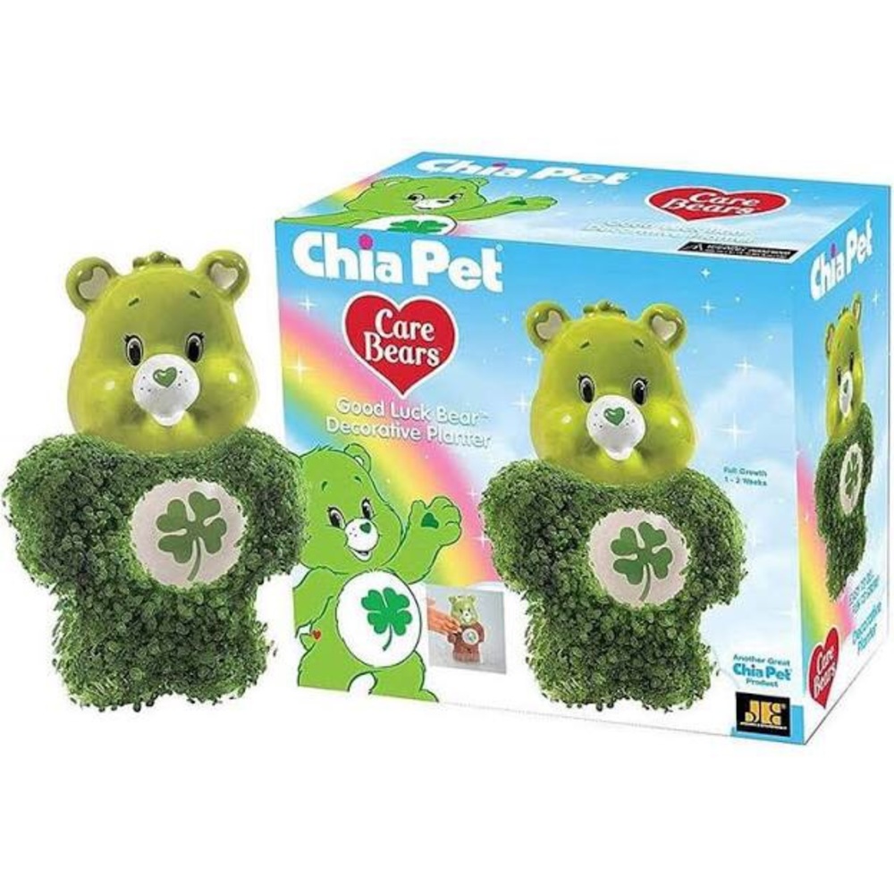 NEW Chia Pet Care Bears Good Luck Bear Shamrock